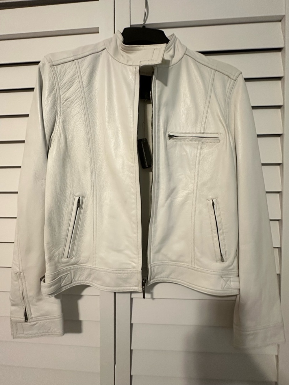 White Leather Moto Jacket